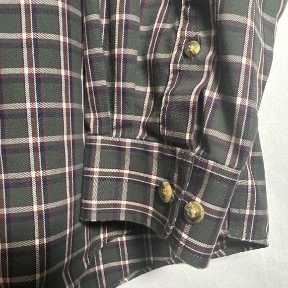 L.L. Bean Shirt Men's Size Large Green Plaid Button Front Long Sleeves Cotton - Picture 3 of 10